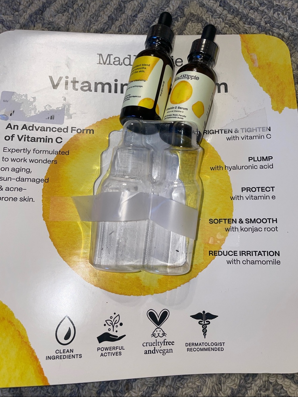 BN 2 pcs sealed bottle Mad Hippie Vitamin C Serum, 1 oz each, exp 03/2028
